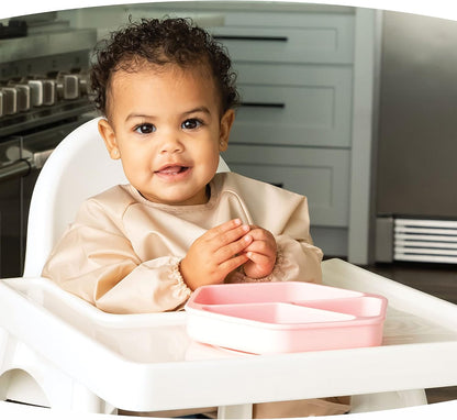 Silicone Suction Baby Plate, Suction Grip Divided Dish for First Foods and Self-Feeding Toddlers, Baby Led Weaning Supplies for Independent Eating (Indigo Plate with Lid)
