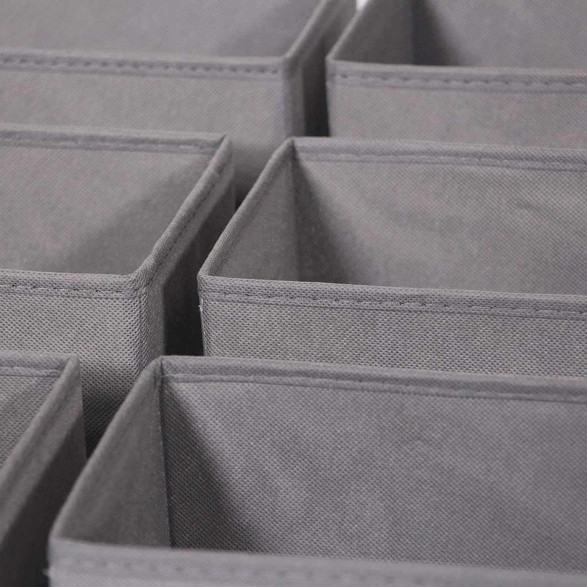 6 Pack Foldable Cloth Storage Box Closet Dresser Drawer Organizer Fabric Baskets Bins Containers Divider for Clothes Underwear Bras Socks Lingerie Clothing, M Grey 060