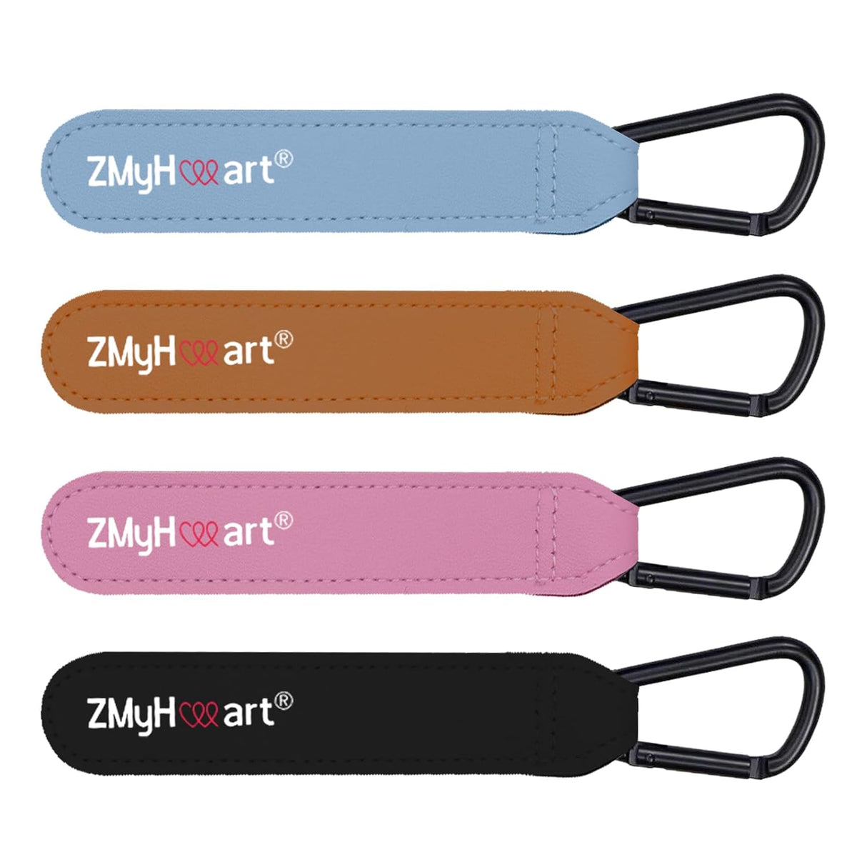 4-Pack Baby Stroller Hooks, Heavy Duty Carabiner Clips with Adjustable Straps for Diaper Bags, E-Scooter and Wheelchair Accessories
