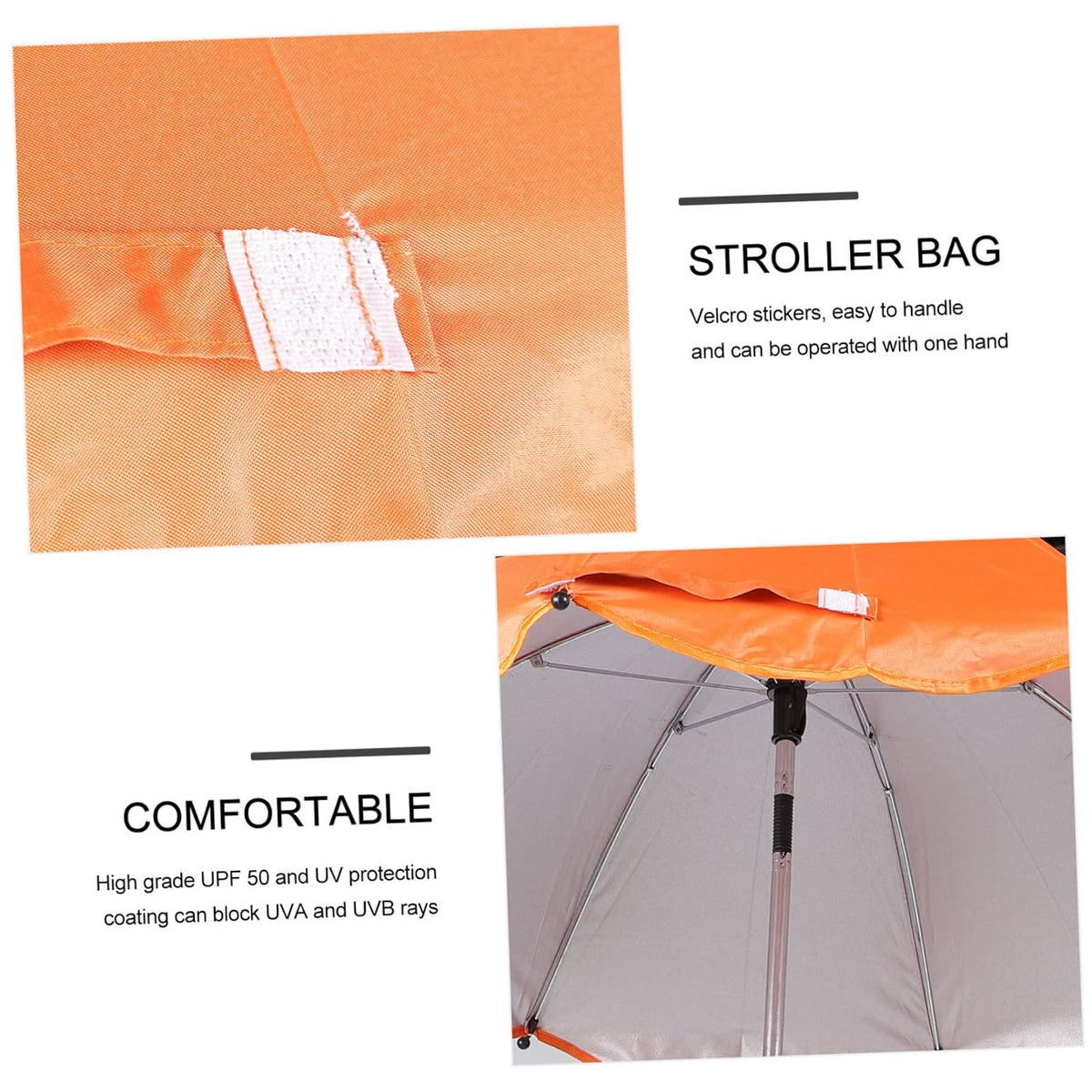 Baby Stroller Clip-On Umbrella with Uv Protection for Sunny Rides