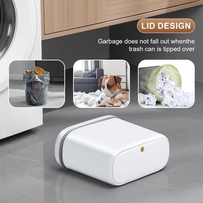 Bathroom Trash Cans, Garbage Can with Press Type Lid,10L Dogproof Slim Plastic Narrow Trash Bin