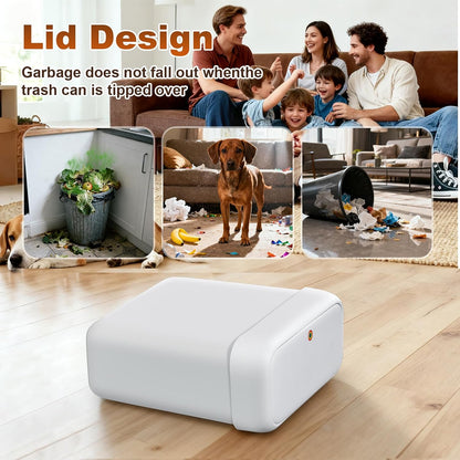 Bathroom Trash Cans, Garbage Can with Press Type Lid,10L Dogproof Slim Plastic Narrow Trash Bin