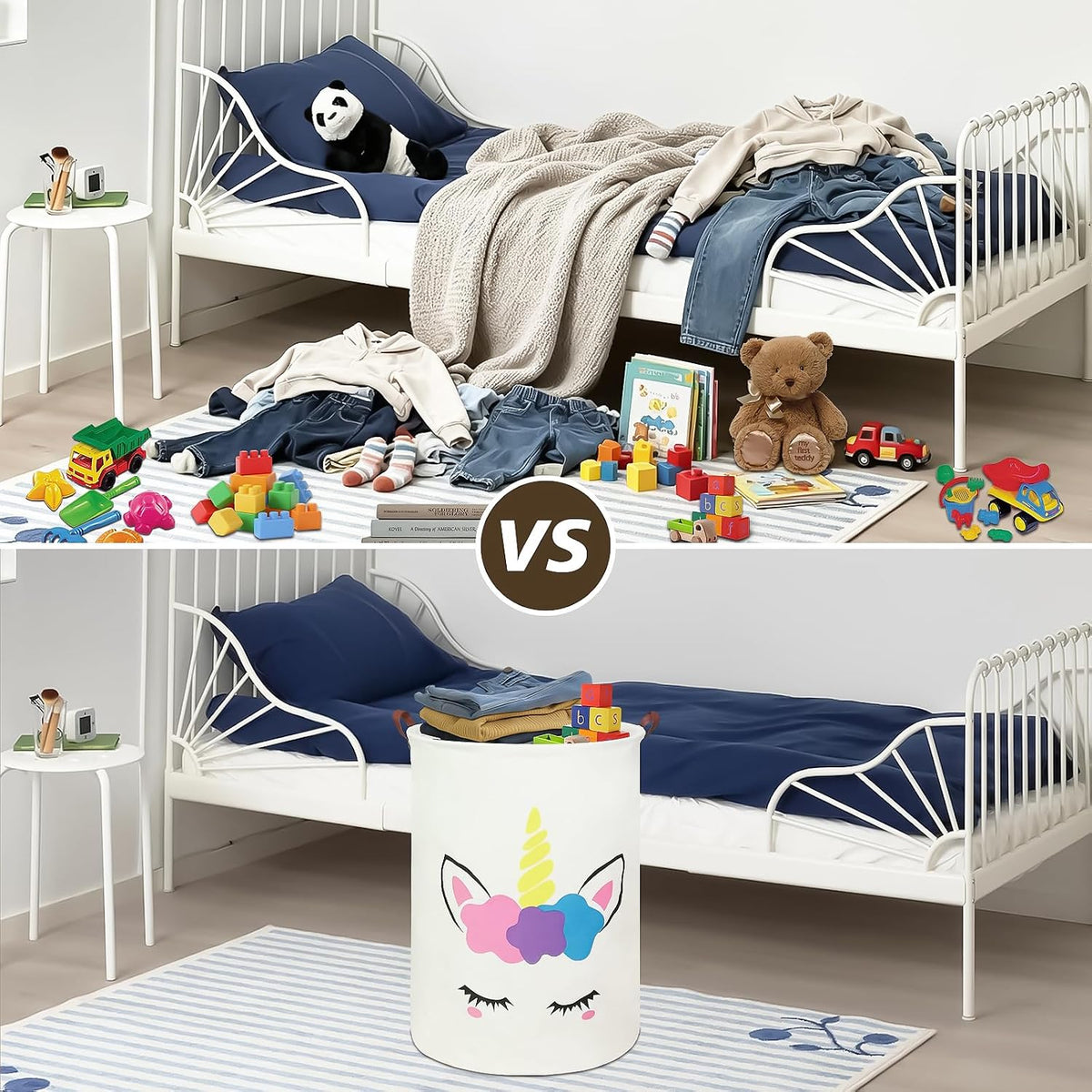 Foldable Waterproof Round Fabric Laundry Basket Home, Toys