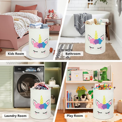 Foldable Waterproof Round Fabric Laundry Basket Home, Toys