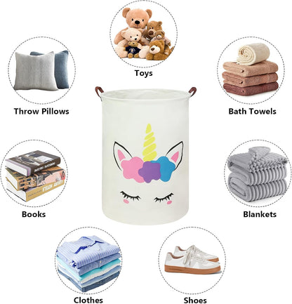 Foldable Waterproof Round Fabric Laundry Basket Home, Toys