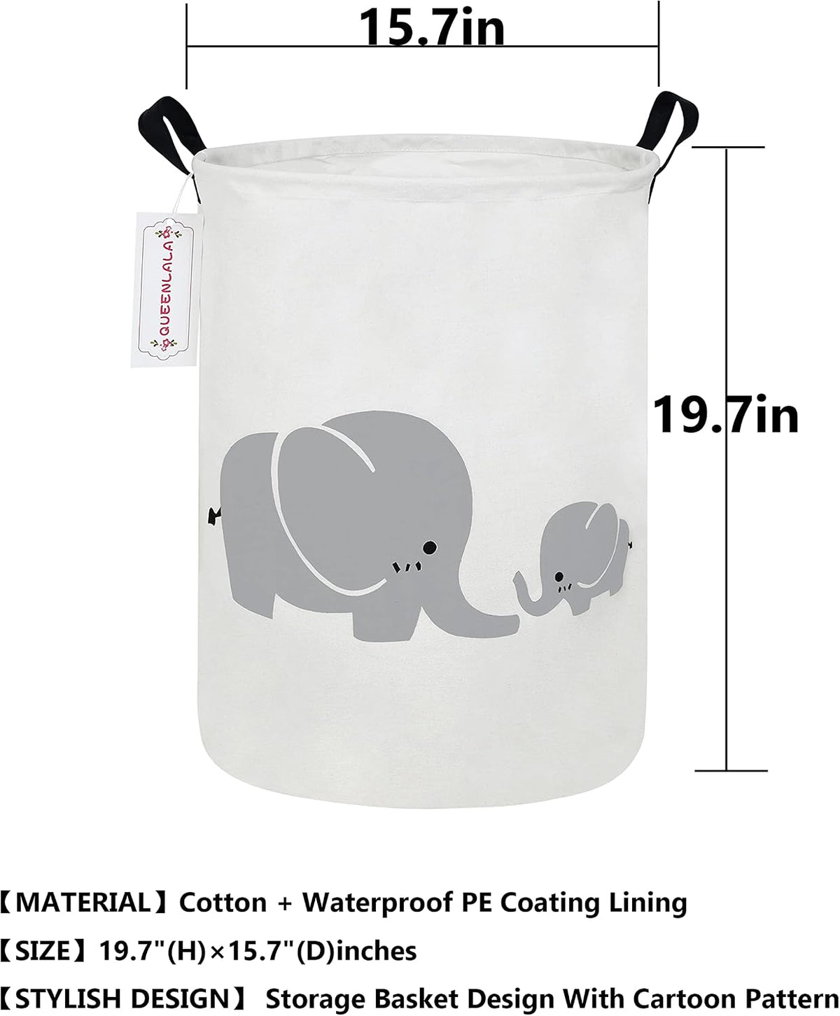 Foldable Waterproof Round Fabric Laundry Basket Home, Toys