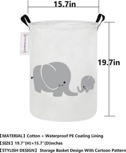 Foldable Waterproof Round Fabric Laundry Basket Home, Toys