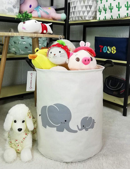 Foldable Waterproof Round Fabric Laundry Basket Home, Toys