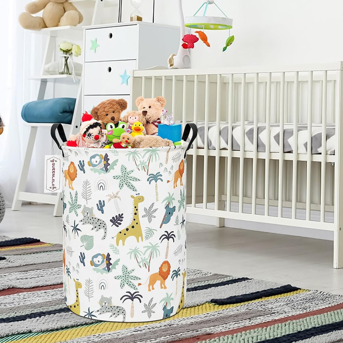 Foldable Waterproof Round Fabric Laundry Basket Home, Toys