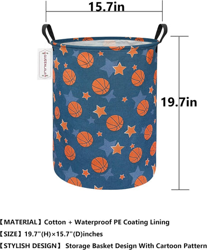 Foldable Waterproof Round Fabric Laundry Basket Home, Toys