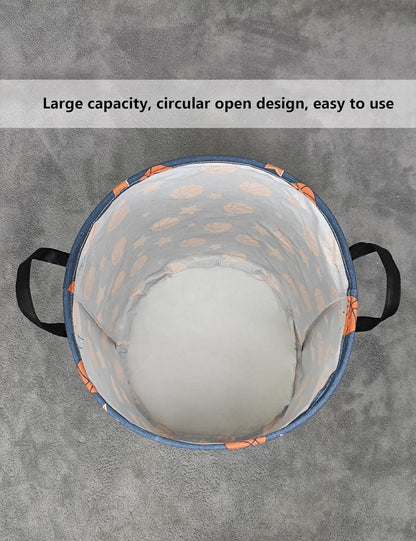 Foldable Waterproof Round Fabric Laundry Basket Home, Toys