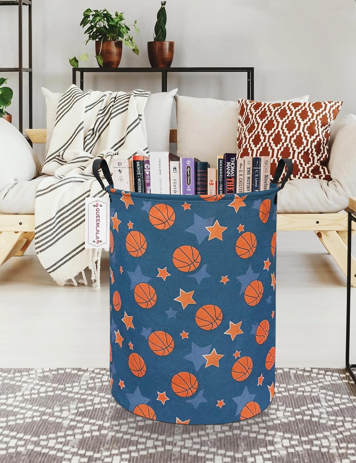 Foldable Waterproof Round Fabric Laundry Basket Home, Toys
