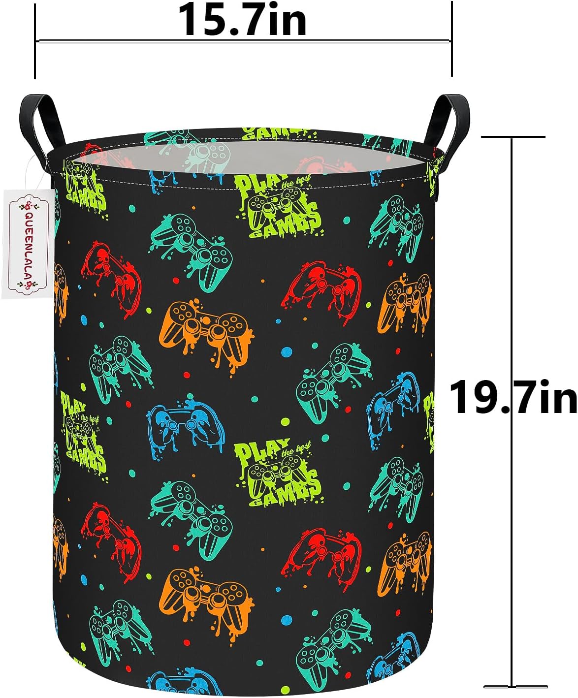 Foldable Waterproof Round Fabric Laundry Basket Home, Toys