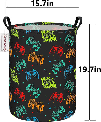 Foldable Waterproof Round Fabric Laundry Basket Home, Toys