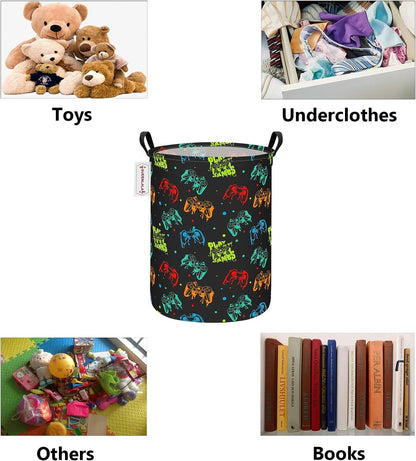 Foldable Waterproof Round Fabric Laundry Basket Home, Toys