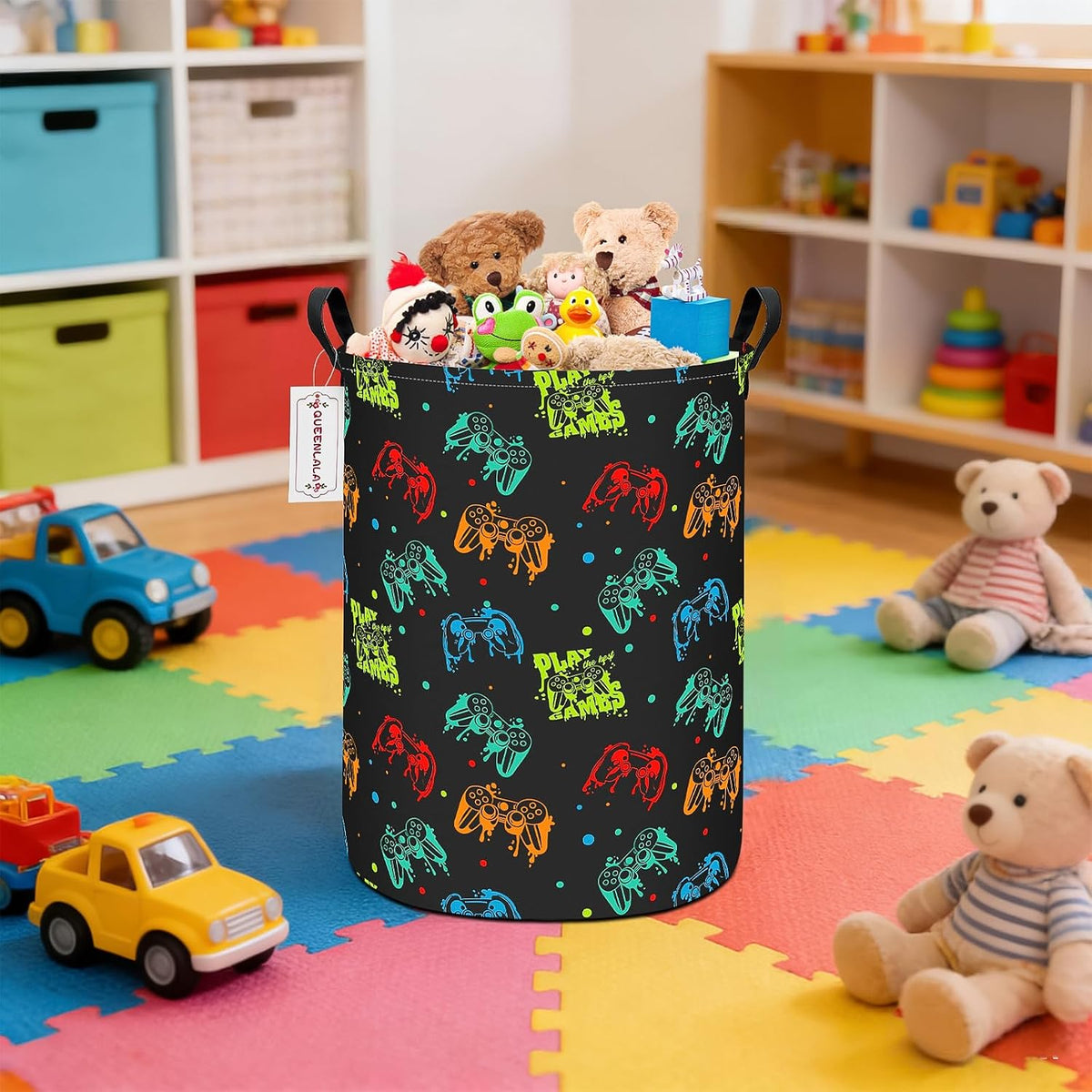 Foldable Waterproof Round Fabric Laundry Basket Home, Toys