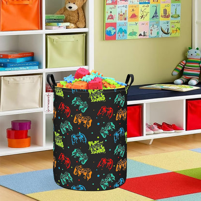 Foldable Waterproof Round Fabric Laundry Basket Home, Toys