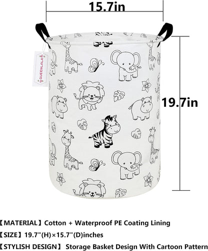 Foldable Waterproof Round Fabric Laundry Basket Home, Toys