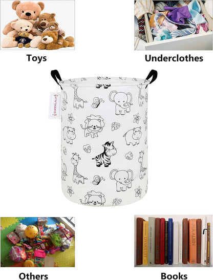 Foldable Waterproof Round Fabric Laundry Basket Home, Toys