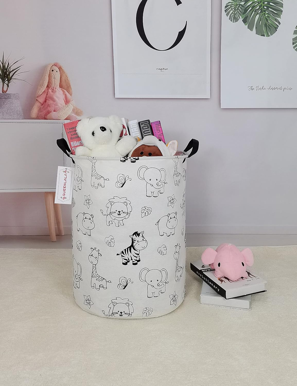 Foldable Waterproof Round Fabric Laundry Basket Home, Toys