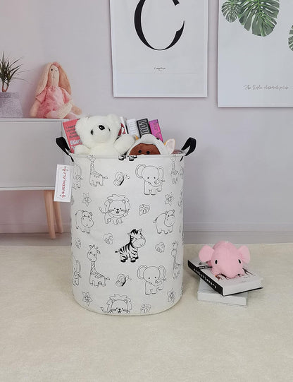 Foldable Waterproof Round Fabric Laundry Basket Home, Toys