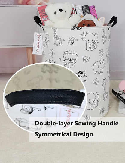 Foldable Waterproof Round Fabric Laundry Basket Home, Toys