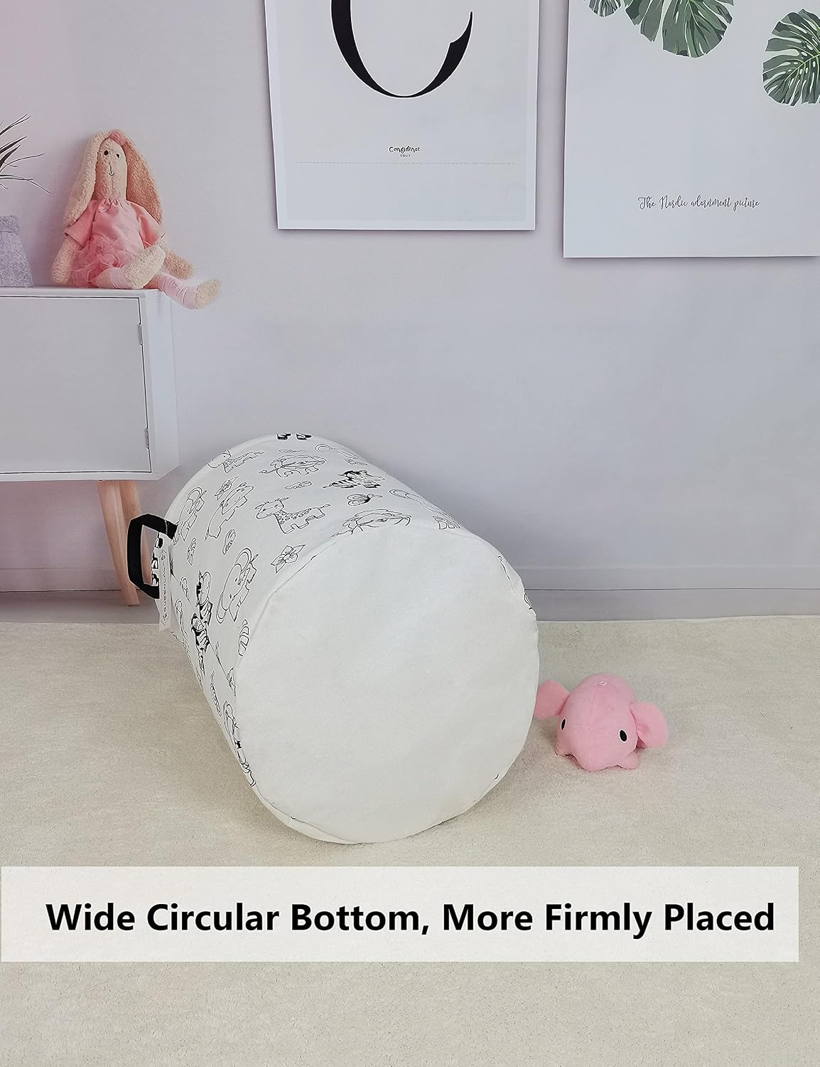 Foldable Waterproof Round Fabric Laundry Basket Home, Toys