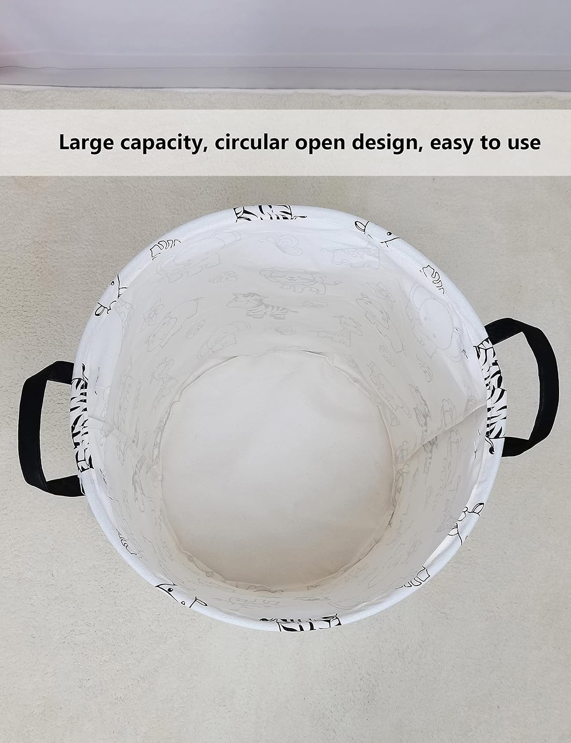 Foldable Waterproof Round Fabric Laundry Basket Home, Toys