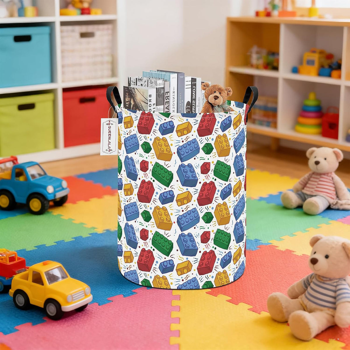 Foldable Waterproof Round Fabric Laundry Basket Home, Toys