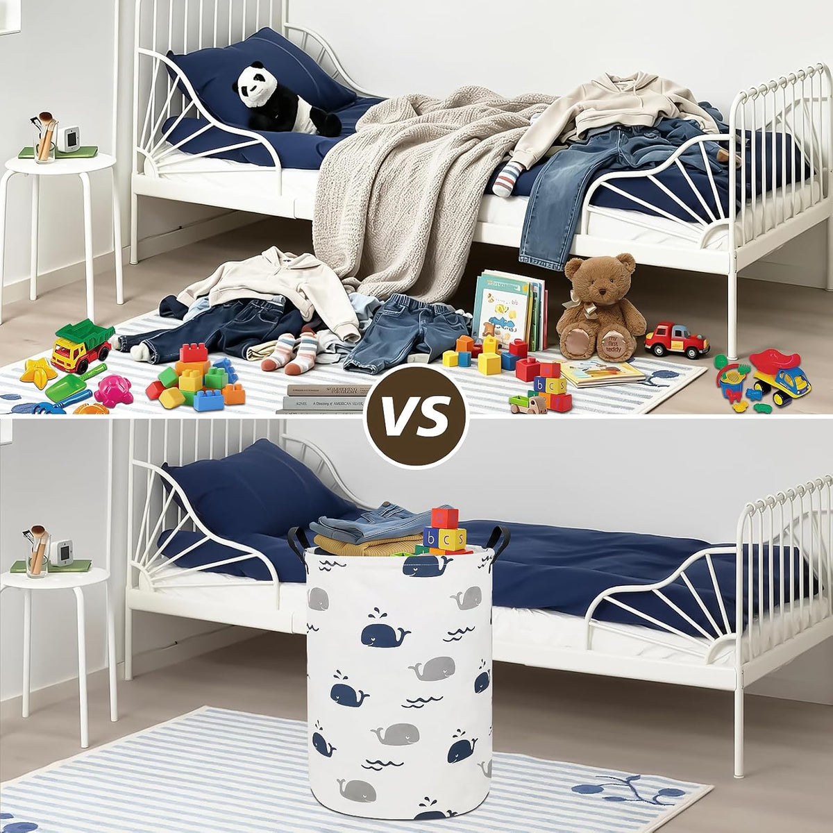 Foldable Waterproof Round Fabric Laundry Basket Home, Toys