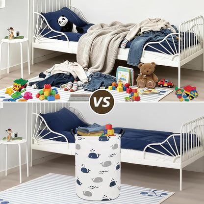 Foldable Waterproof Round Fabric Laundry Basket Home, Toys
