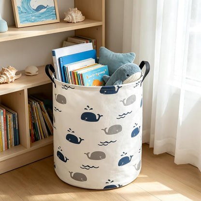 Foldable Waterproof Round Fabric Laundry Basket Home, Toys