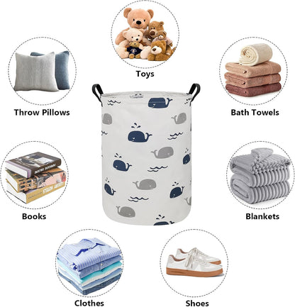 Foldable Waterproof Round Fabric Laundry Basket Home, Toys
