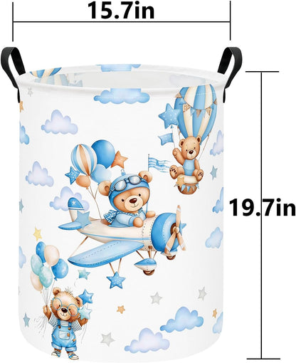 Foldable Waterproof Round Fabric Laundry Basket Home, Toys