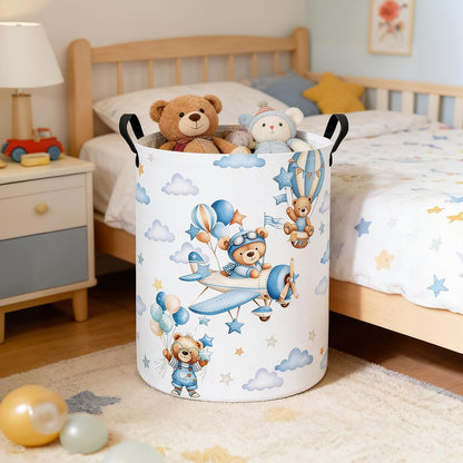 Foldable Waterproof Round Fabric Laundry Basket Home, Toys