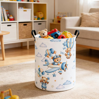 Foldable Waterproof Round Fabric Laundry Basket Home, Toys