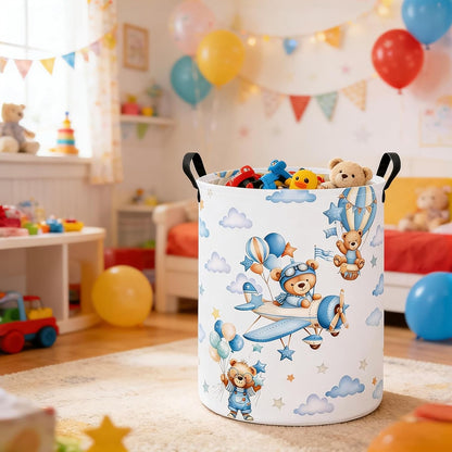 Foldable Waterproof Round Fabric Laundry Basket Home, Toys