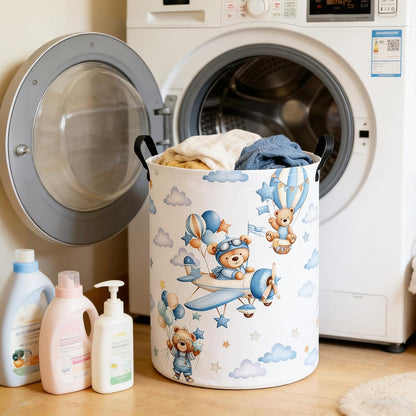 Foldable Waterproof Round Fabric Laundry Basket Home, Toys