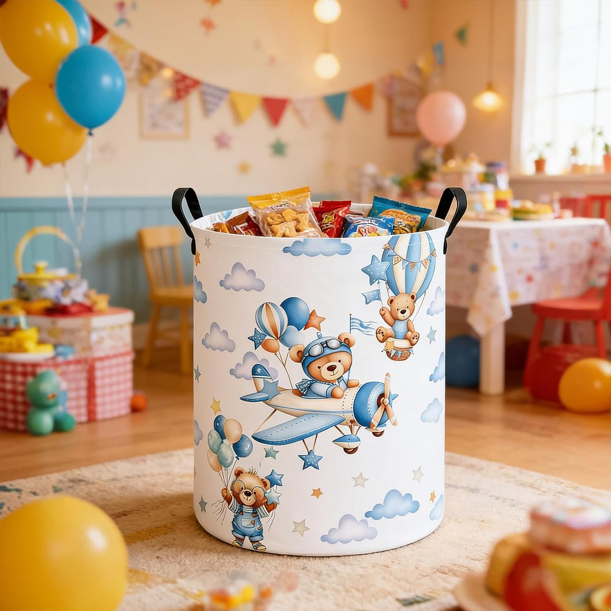 Foldable Waterproof Round Fabric Laundry Basket Home, Toys