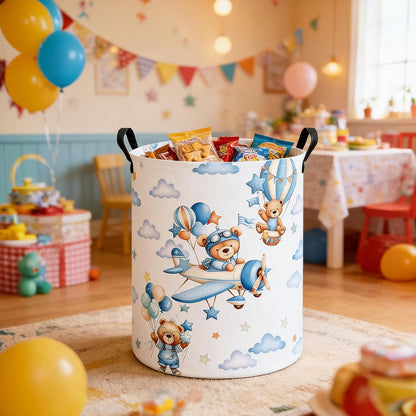 Foldable Waterproof Round Fabric Laundry Basket Home, Toys
