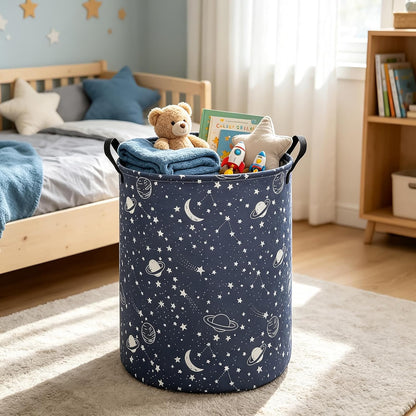 Foldable Waterproof Round Fabric Laundry Basket Home, Toys