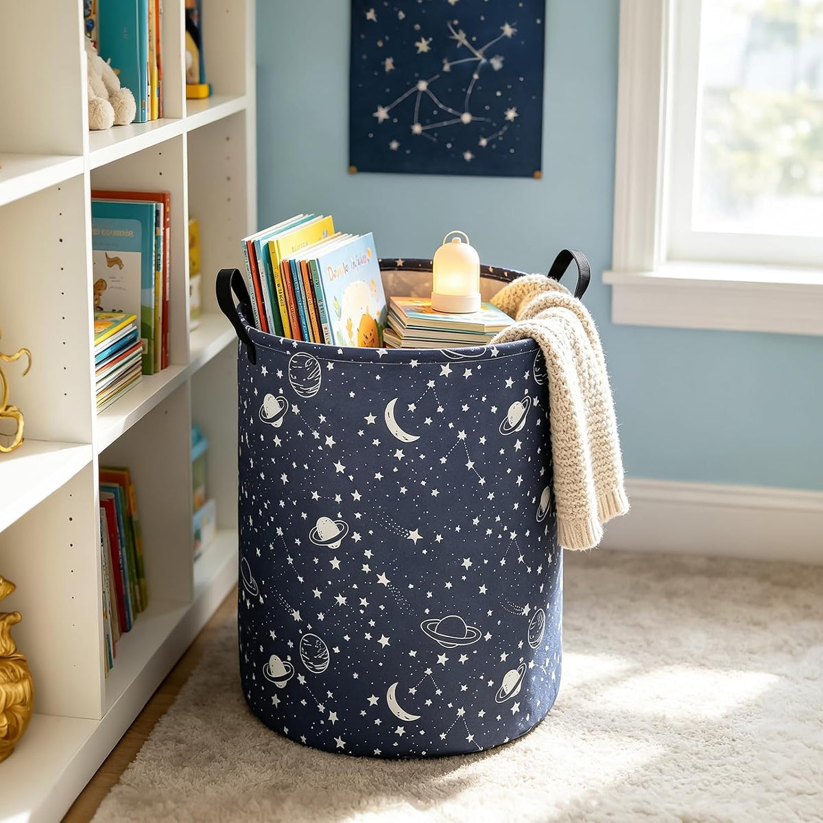 Foldable Waterproof Round Fabric Laundry Basket Home, Toys