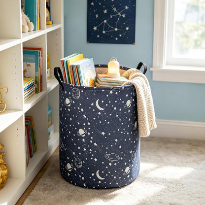 Foldable Waterproof Round Fabric Laundry Basket Home, Toys