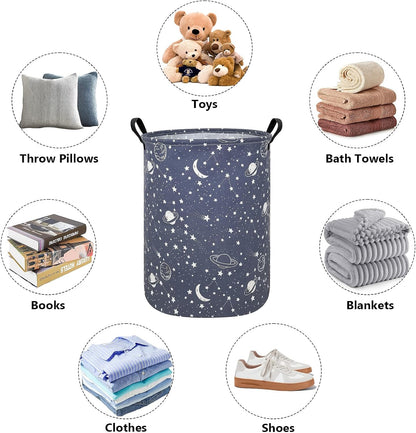 Foldable Waterproof Round Fabric Laundry Basket Home, Toys