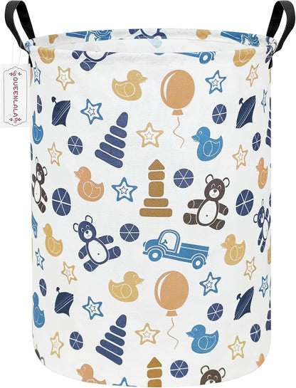 Foldable Waterproof Round Fabric Laundry Basket Home, Toys