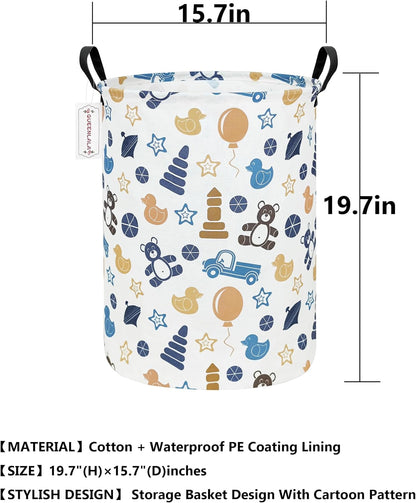 Foldable Waterproof Round Fabric Laundry Basket Home, Toys