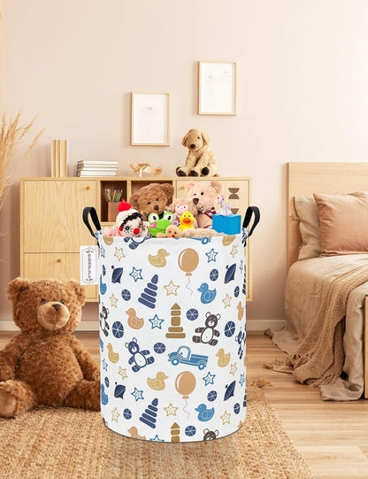 Foldable Waterproof Round Fabric Laundry Basket Home, Toys