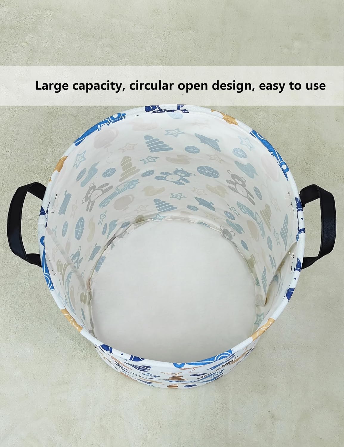 Foldable Waterproof Round Fabric Laundry Basket Home, Toys