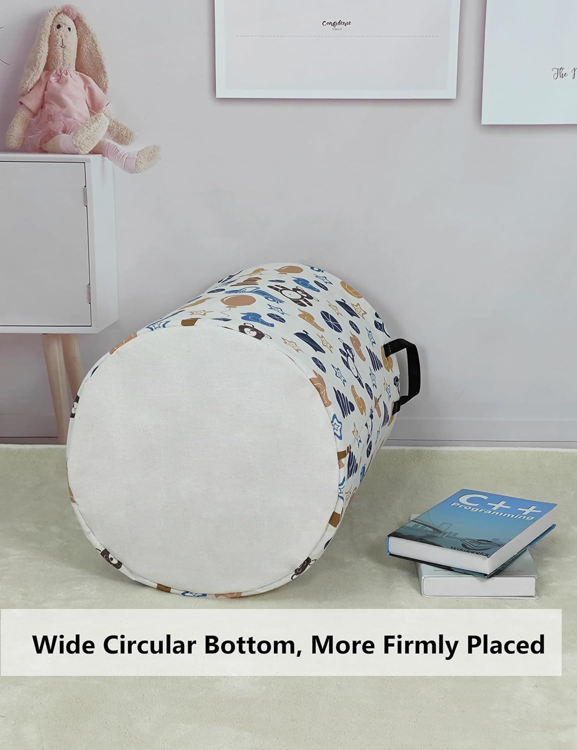 Foldable Waterproof Round Fabric Laundry Basket Home, Toys