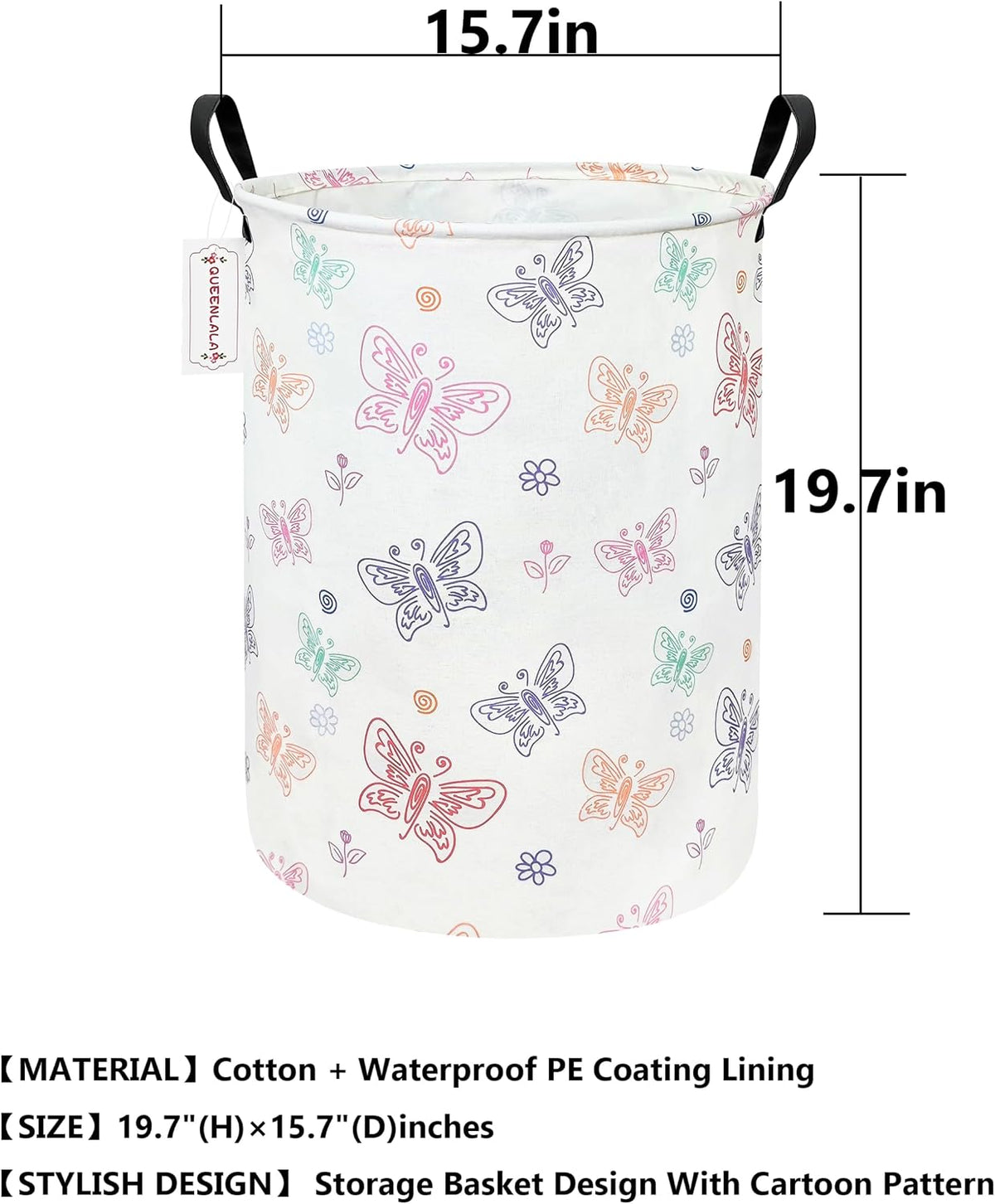 Foldable Waterproof Round Fabric Laundry Basket Home, Toys